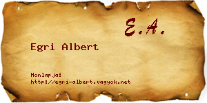 Egri Albert névjegykártya