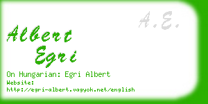 albert egri business card